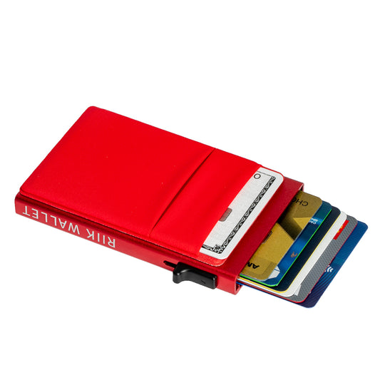 Rfid Blocking Pop up Aluminum Wallet Credit Card Holder - Business Card Holders - Red