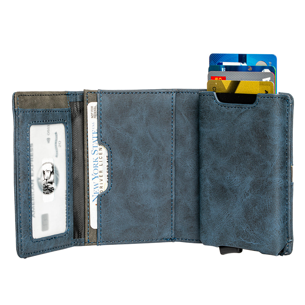 Slim RFID Blocking Pop up Credit Card Holders – Card Holder – Wallet Holder – Blue
