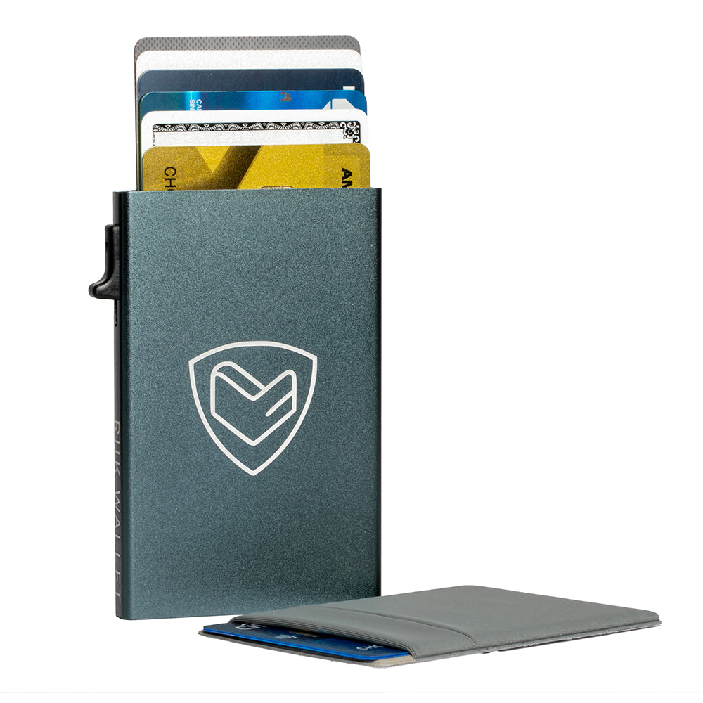 Rfid Blocking Pop up Aluminum Wallet Credit Card Holder - Business Card Holders - Olive Green