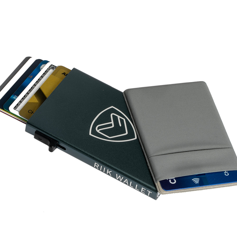 Rfid Blocking Pop up Aluminum Wallet Credit Card Holder - Business Card Holders - Olive Green