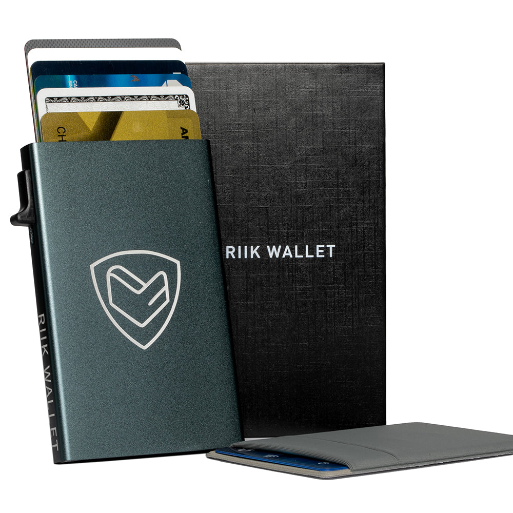 Rfid Blocking Pop up Aluminum Wallet Credit Card Holder - Business Card Holders - Olive Green