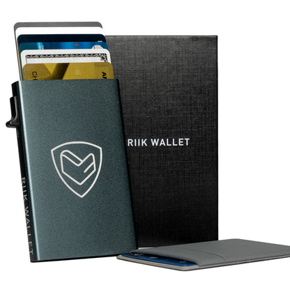 Rfid Blocking Pop up Aluminum Wallet Credit Card Holder - Business Card Holders - Olive Green