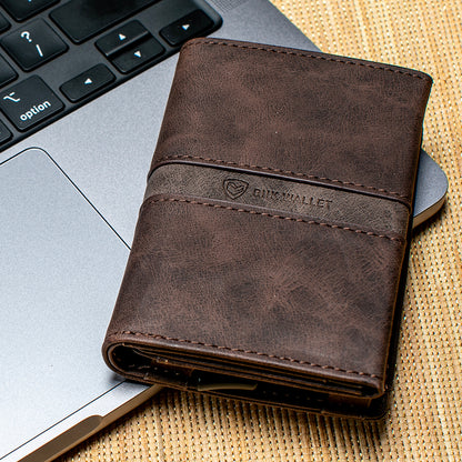 Slim RFID Blocking Pop up Credit Card Holders - Card Holder - Wallet Holder - Brown