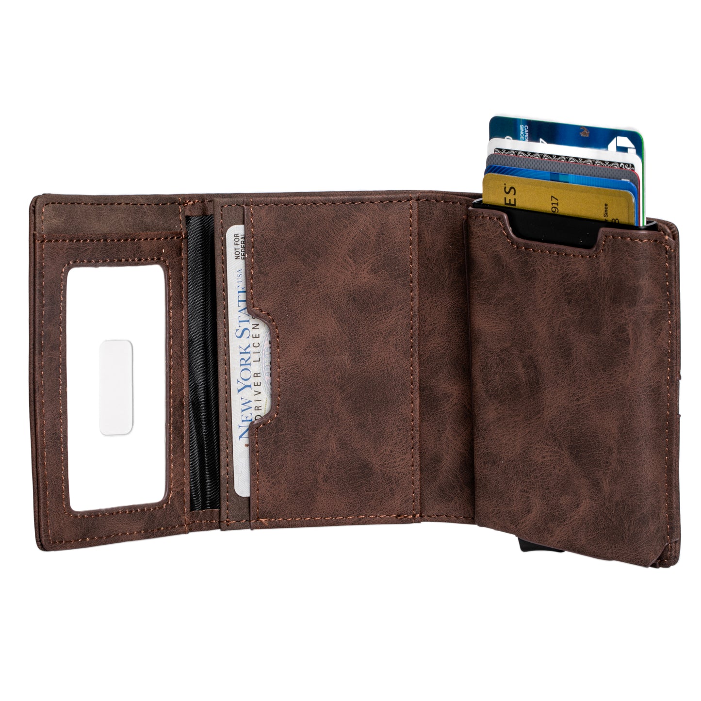 Slim RFID Blocking Pop up Credit Card Holders - Card Holder - Wallet Holder - Brown